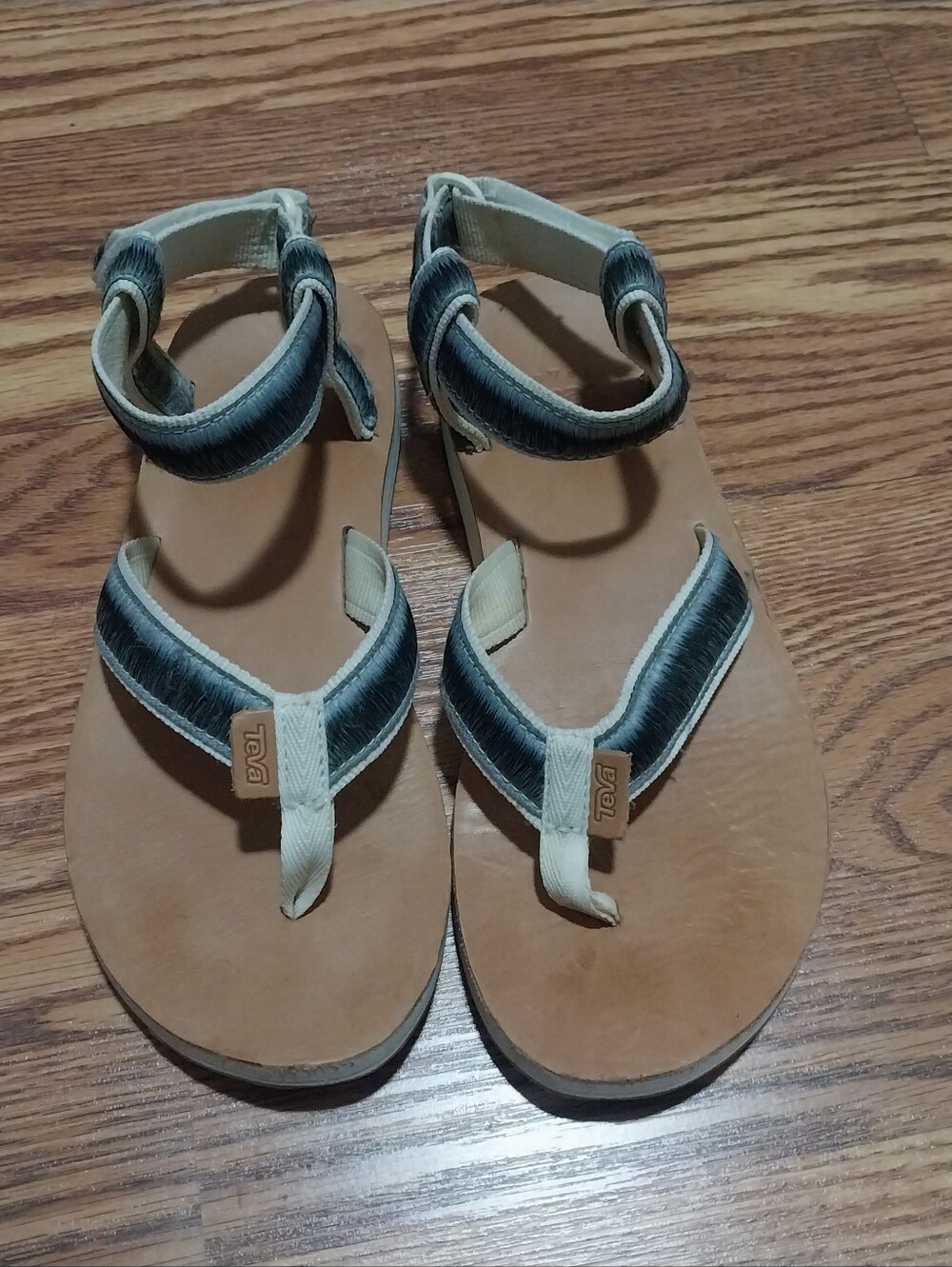 Teva Leather Insole Sandals Women Size 7 Blue Ombre Original Ankle Strap Sandals